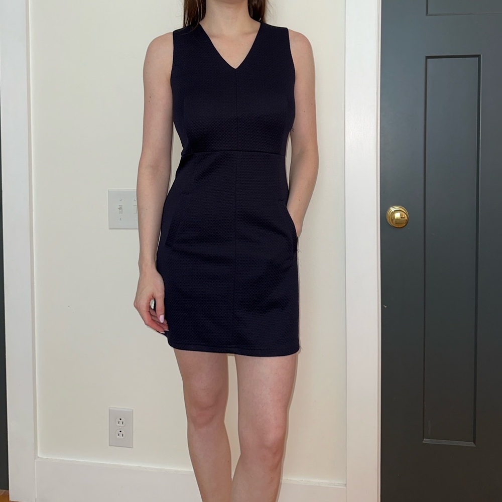 Jade Navy V-Neck Mini Dress
